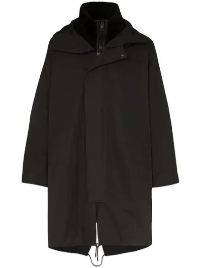 Yves Salomon Shearling-lined Hooded Parka In Black