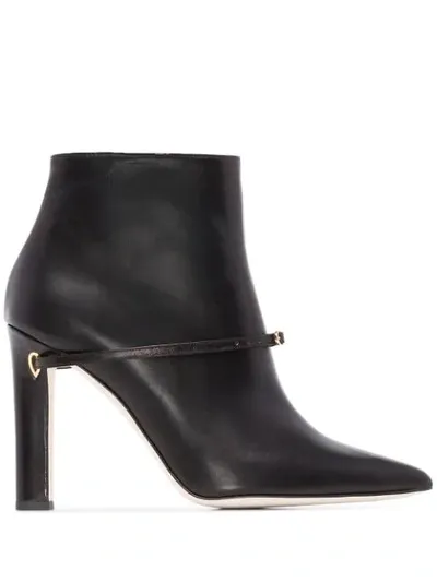 Jennifer Chamandi Nicoló 105 Leather Ankle Boots In Black