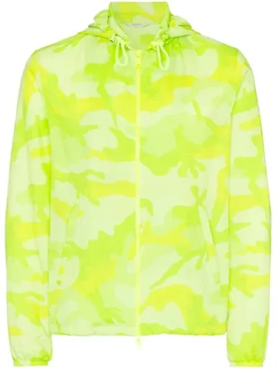 Valentino Yellow Men's Camouflage Windbreaker Jacket