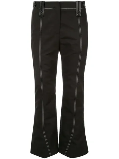 Givenchy Stitch Detail Kick Flared Trousers In Black