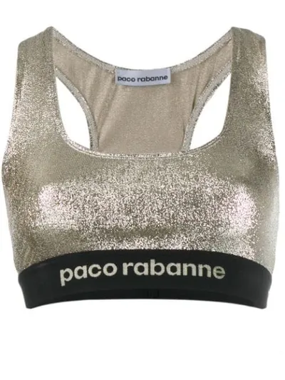 Rabanne Silver Women's Sparkle Detail Tank Top In M042 Silver Gold