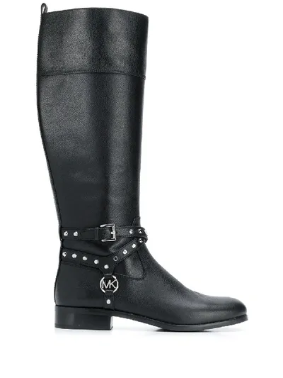 Michael Michael Kors Studded Knee-high Boots In Black