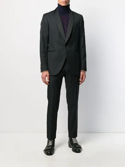 Etro Formal Patterned Two Piece Suit In Black