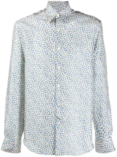 Lanvin Daisy Print Shirt In Blue