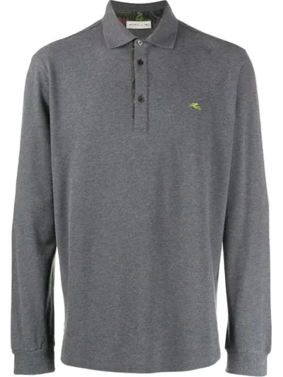 Etro Logo Polo Shirt In Grey