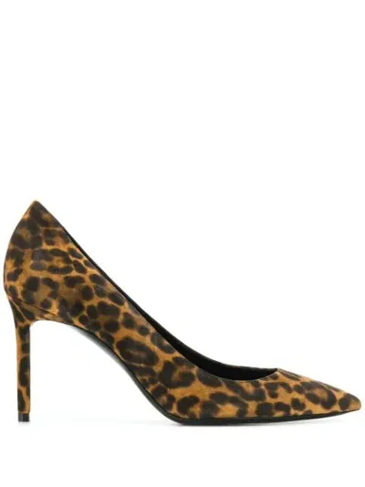 Saint Laurent Anja Leopard Print Pointy Toe Pump