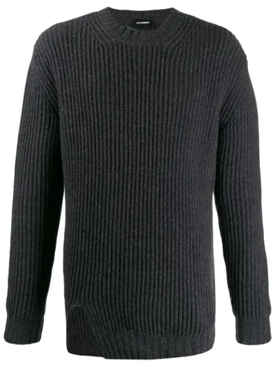 Les Hommes Cutout Ribbed Jumper In Grey