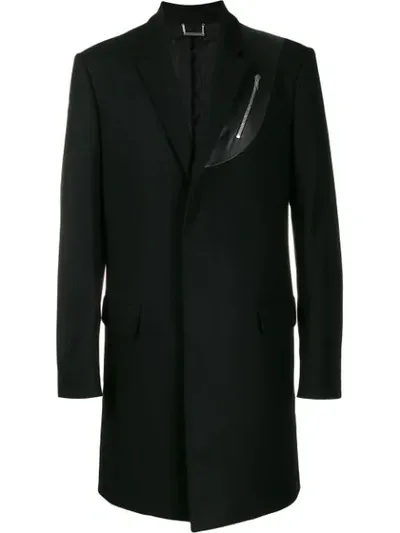 Les Hommes Fitted Single-breasted Coat In Black