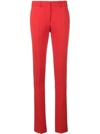 Victoria Beckham Ankle Split Trousers In Red