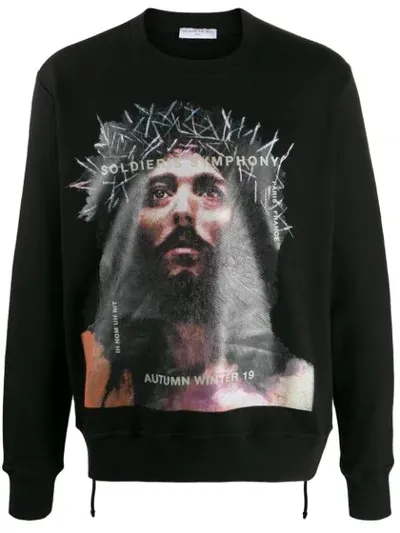 Ih Nom Uh Nit Soldier Symphony Print Sweatshirt In Black