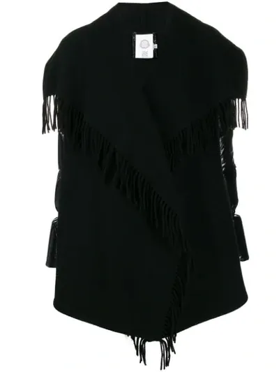 Moncler Padded Fringe Jacket In Black