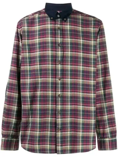 Hackett Plaid Print Shirt In Red