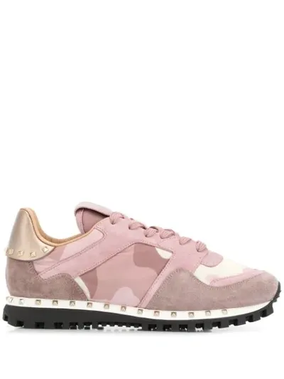 Valentino Garavani Camouflage Print Sneakers In Pink