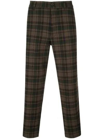 Ymc You Must Create Hand Me Down Checked Trousers In Brown