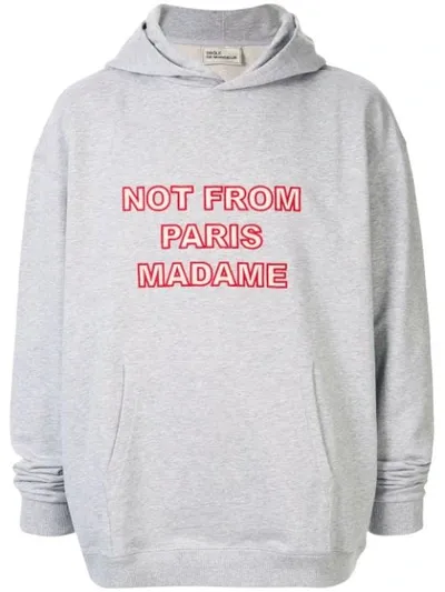 Drôle De Monsieur Nfpm Print Hoodie In Grey