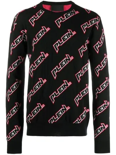 Philipp Plein Logo Print Pullover In Black