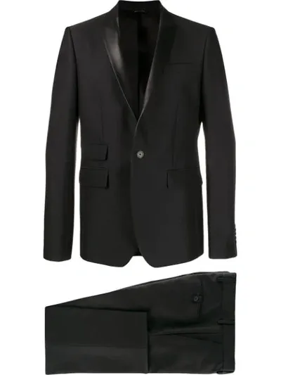 Les Hommes Fitted Single-breasted Suit In Black