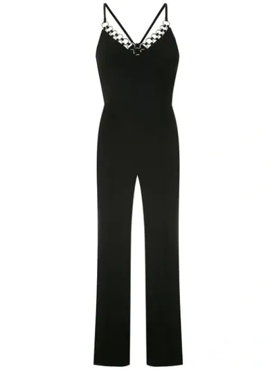 Reinaldo Lourenço Ring Embellished Jumpsuit In Black