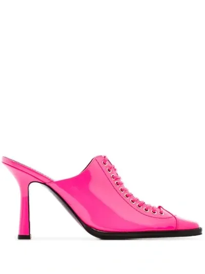 Sies Marjan Stella 90mm Patent Mules In Pink