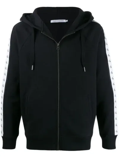 Calvin Klein Jeans Est.1978 Logo Tape Hoodie In Black