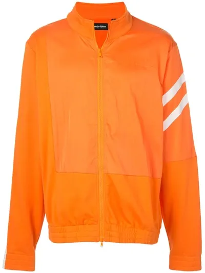 God's Masterful Children Geometric Panelled Bomber Jacket In Orange