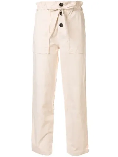 Sea Cropped Paperbag Trousers In Neutrals