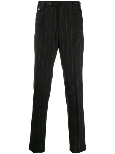 Pt01 Gentleman-fit Striped Trousers In Brown