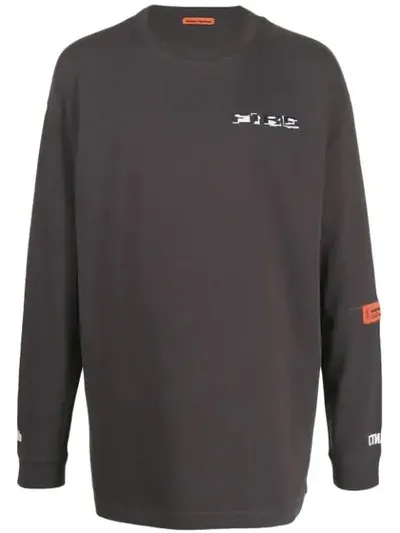 Heron Preston Fire Logotype T-shirt In Grey