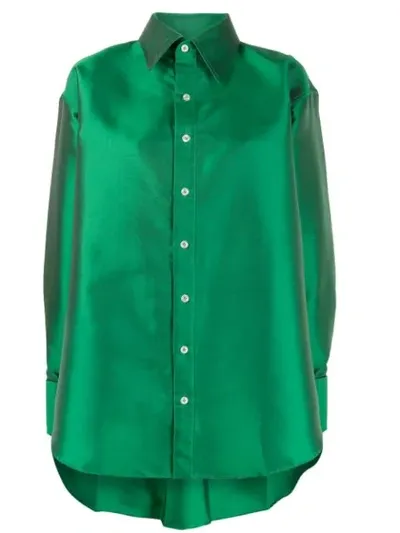 Matthew Adams Dolan Oversized Satin-twill Shirt In Green