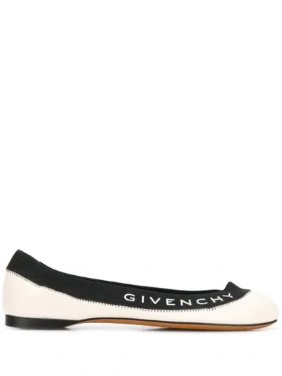 Givenchy Elasticated Ballerina Flats In White