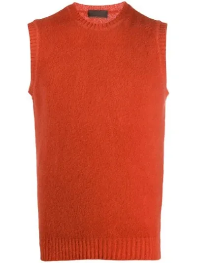 Altea Brushed Knit Gilet In Orange