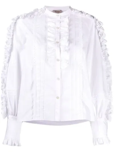 Temperley London Jade Folded-ruffle Shirt In White