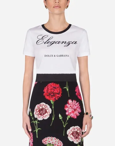 Dolce & Gabbana Short-sleeved Jersey T-shirt With Embroidery In White