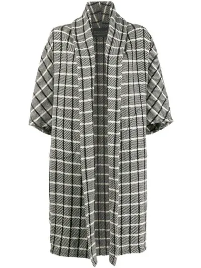 Gianluca Capannolo Check Pattern Oversized Coat In White