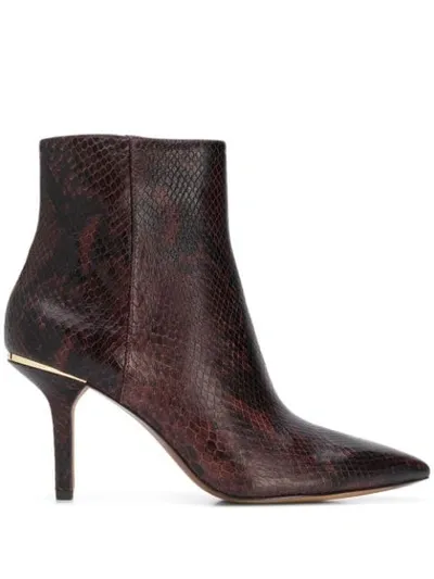 Michael Michael Kors Pointed Ankle Boots In Brown