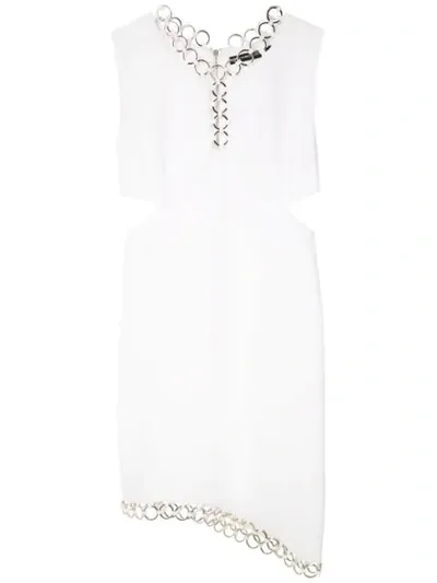 Reinaldo Lourenço Ring Embellished Dress In White