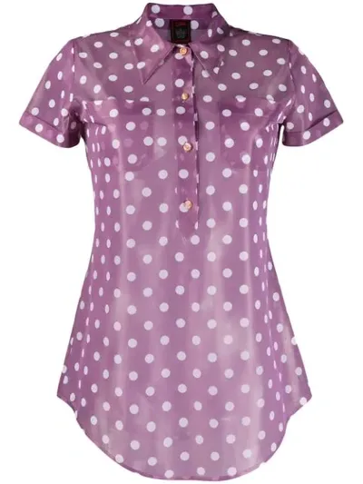 Pre-owned Jean Paul Gaultier 1997 Polka Dot Shirt In Purple