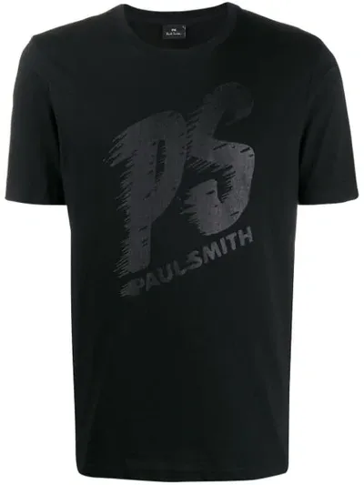 Ps By Paul Smith Logo Print T-shirt In Black