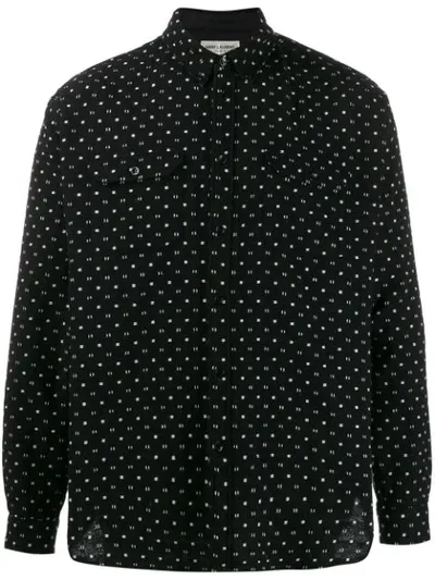 Saint Laurent Surchemise Wool Blend Shirt In Black