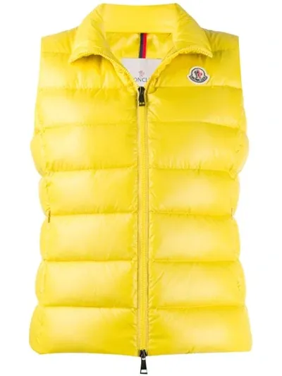 Moncler Padded Logo Patch Gilet In 13a