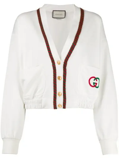 Gucci Cropped Sports Style Jacket In White