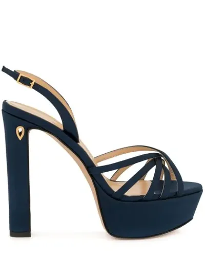 Jennifer Chamandi Platform Sling-back Sandals In Blue