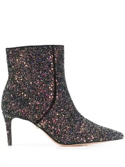 Schutz Sequin Ankle Booties In Black