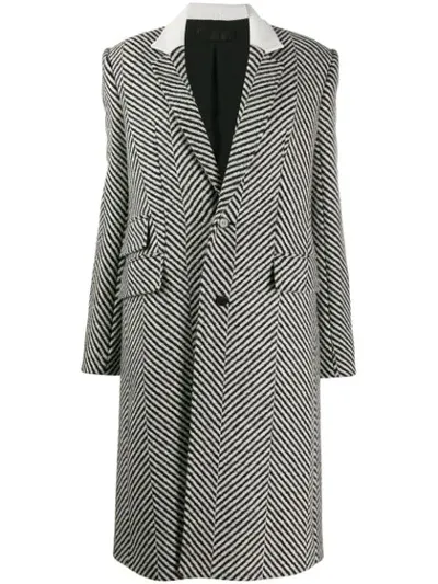 Haider Ackermann Chevron Wool Coat In Black