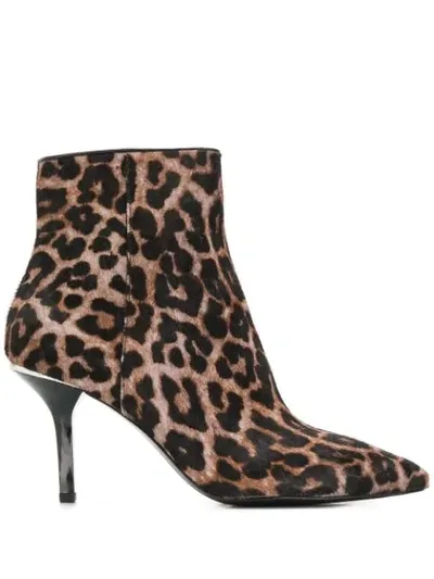 Michael Michael Kors Leopard Print Ankle Boots In Brown