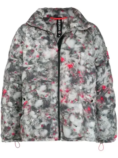 Raeburn Printed Puffer Jacket In Grey