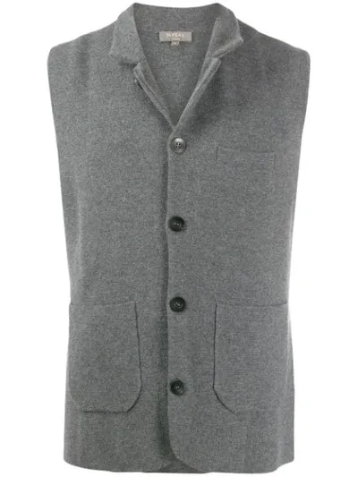 N•peal Collared Milano Waistcoat In Grey