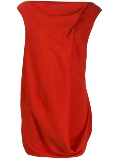 Rick Owens Draped Front Tank Top In Red