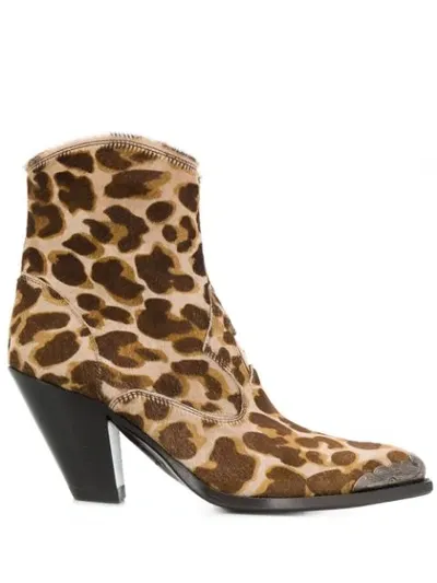 Golden Goose Leopard-print Boots In Brown