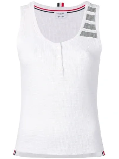 Thom Browne Tanktop Mit Logo-streifen In White